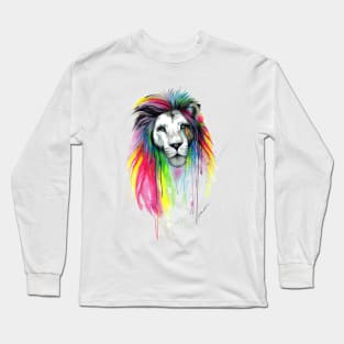 Watercolor Lion Painting Long Sleeve T-Shirt